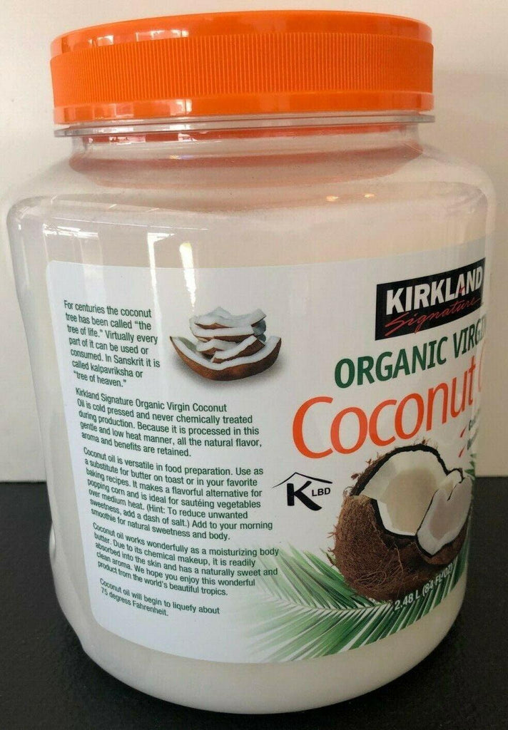 🔥 Kirkland Organic Virgin Coconut Oil Unrefined Cold Pressed Chemical Free 84Oz