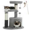 PAWZ Road 32.7" Cat Tree Small Cat Tower Kitten Scratching Posts Condo with Sefl-Grooming Toy, Gray