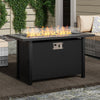 Walsunny 45" Propane Fire Pit Table 50,000 BTU Steel Gas Fire Pit with Lid and Lava Rock Rectangular