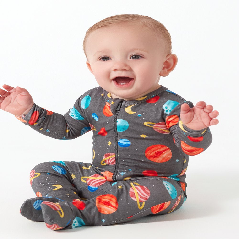 Gerber Unisex Baby Toddler Buttery Soft Footed Pajama 2-Way Zipper with Viscose Made from Eucalyptus, Sizes 0/3M - 4T