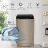 KRIB BLING Portable Washing Machine, 17.7 Lbs Large Capacity Full Automatic Washing Machine, Compact Laundry Washer for Home Apartment, Coffee Gold