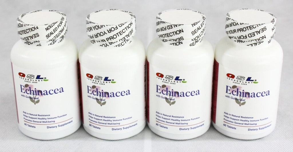 4 Bottles GSL Echinacea with Goldenseal Immune Health 60 Tabs Each 240 Total