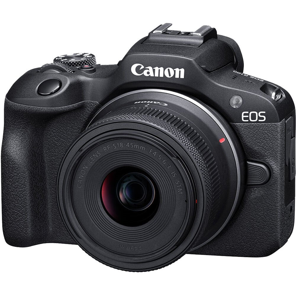 Canon EOS R100 - Mirrorless Camera - 24.1 MP - APS-C - 4K / 29.97 Fps - 2.5X Optical Zoom RF-S 18-45Mm F4.5-6.3 IS STM Lens - Wi-Fi, Bluetooth - Black