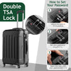 Zimtown Hardside Lightweight Spinner Dark Gray 3 Piece Luggage Set with TSA Lock