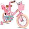 JOYSTAR Little Daisy 12 Inch Kids Bike for 2 3 4 Years Girls with Training Wheels Princess Kids Bicycle with Basket Bike Streamers Toddler Cycle Bikes Pink