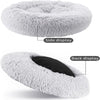 Nisrada Calming Donut Pet Bed for Dogs & Cats, 24 Inch Dog Bed for Small Melium Large Dogs, Washable-Round Pet Bed for Puppy and Kitten with Slip-Resistant Bottom (24 Inch, Light Gray)