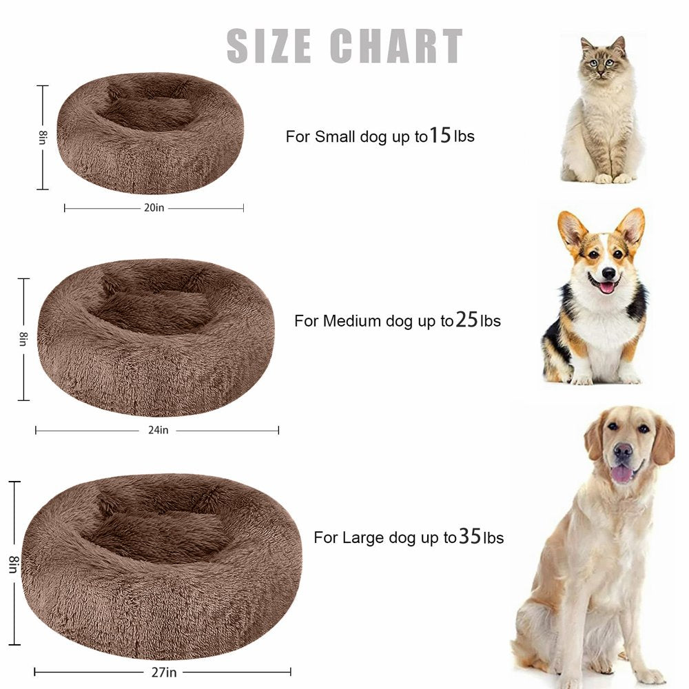 Nisrada Cat Beds for Indoor Cats,20 Inch Dog Bed for Small Melium Large Dogs, Washable-Round Pet Bed for Puppy and Kitten with Slip-Resistant Bottom