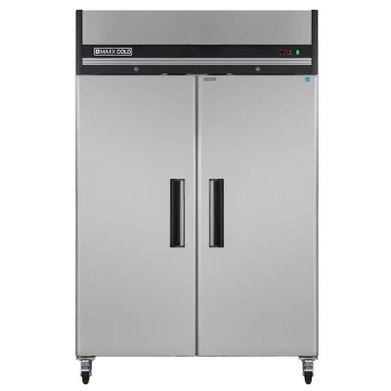 Maxx Cold X-Series Double-Door Commercial Reach-In Upright Freezer in Stainless Steel (49 Cu. Ft.)