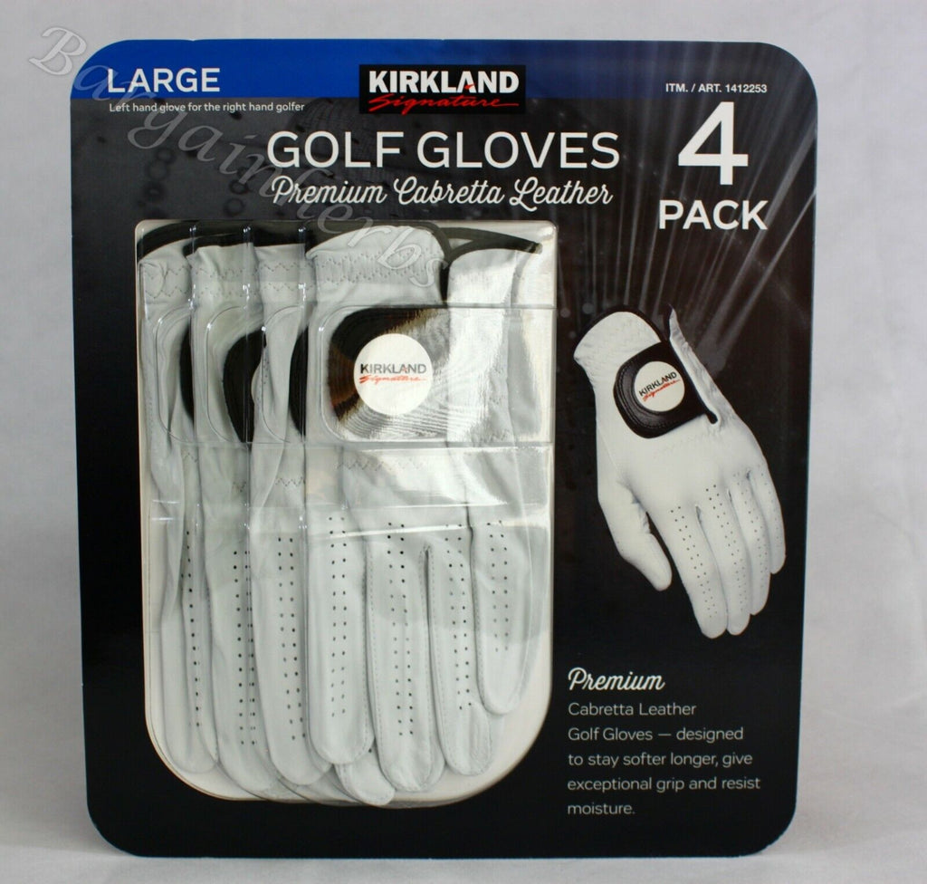 Kirkland Men'S Golf Gloves Premium Cabretta Leather 4 Pack Free Shipping S-XL