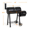 Sophia & William Portable BBQ Charcoal Grill with Offset Smoker, Black