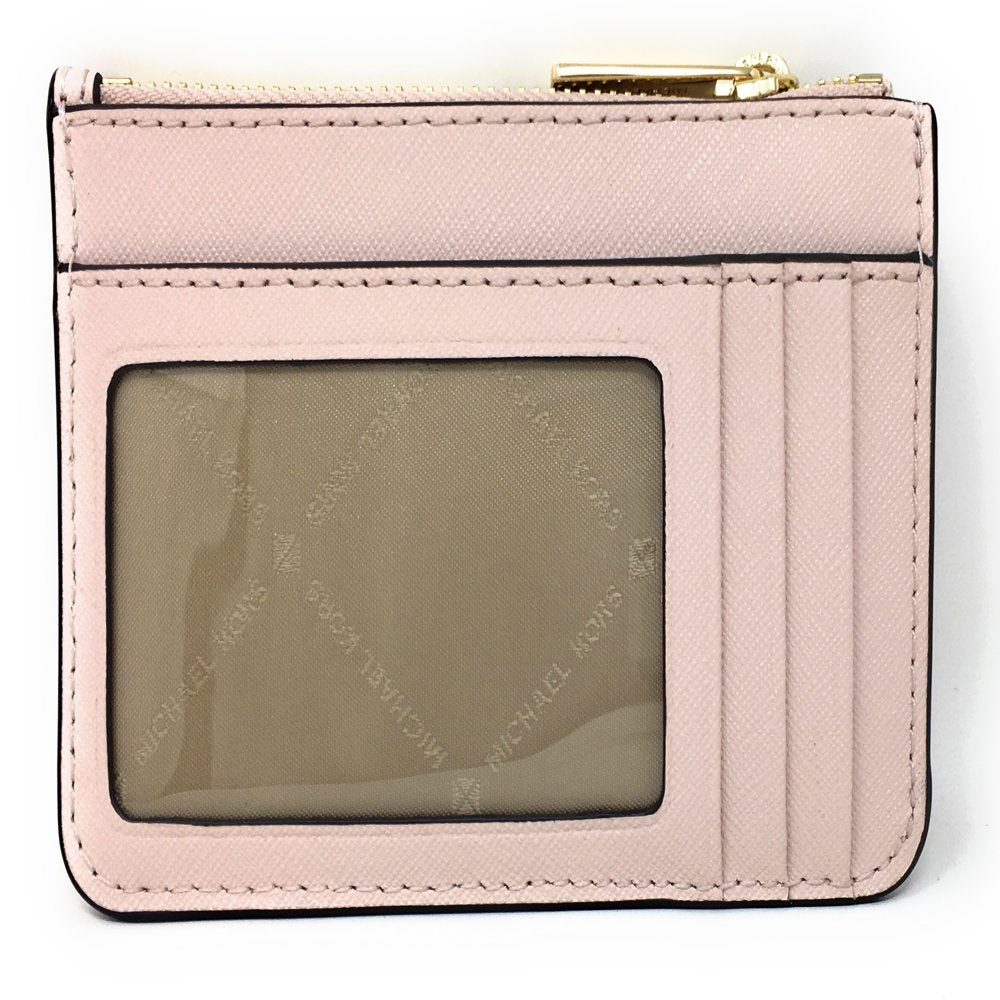 Michael Kors Womens Jet Set Travel Small Top Zip Coin Pouch with Id Holder in Saffiano Leather (Powder Blush)