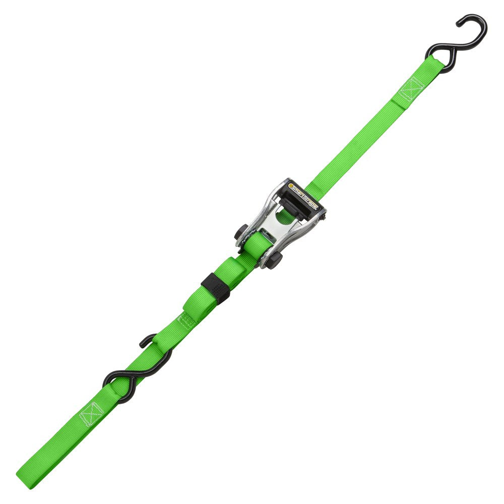 Smartstraps Ratchet X Tie Down, 1In X 12Ft, 1500Lb, Green, 9093, 2 Pack