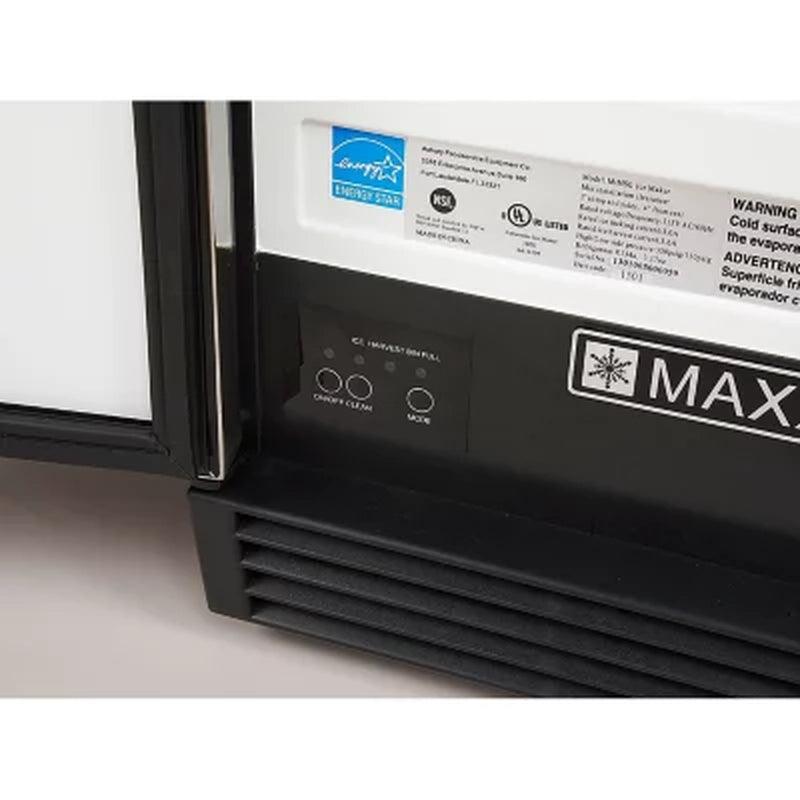 Maxx Ice Freestanding Icemaker with Drain Pump, Stainless Steel and Black (65 Lbs.)