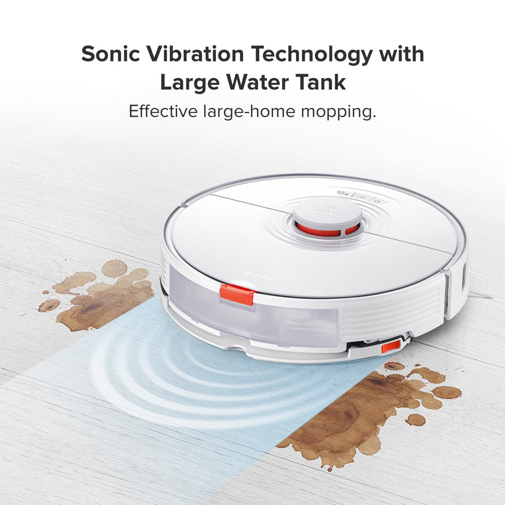 Roborock® S7-WHT Robot Vacuum Cleaner with Sonic Mopping, Strong 2500PA Suction