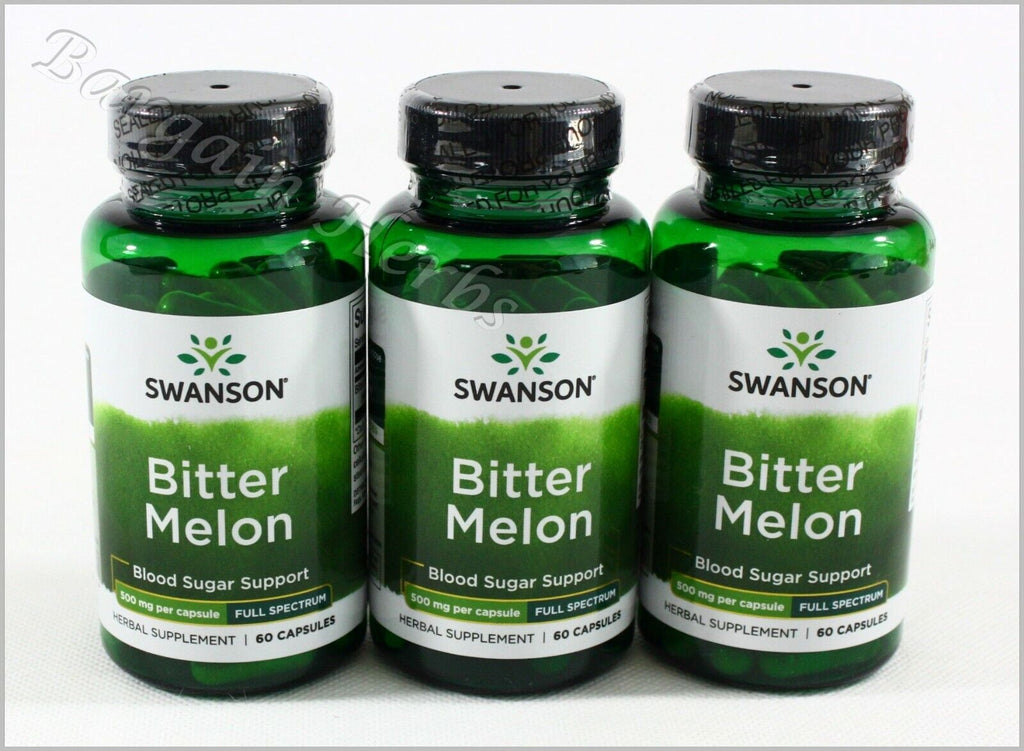 3X Swanson Bitter Melon Blood Sugar Supplement 500Mg 60 Capsules Exp. 09/25