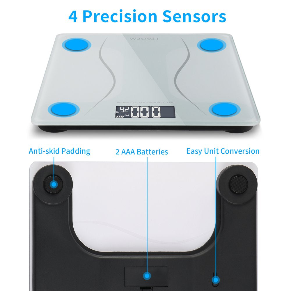 Ktaxon Bathroom Weight Scale, Highly Accurate Digital Bathroom Body Scale, Measures Weight up to 180Kg/396 Lbs., White