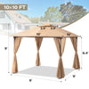 LAUSAINT HOME 10'X10' Outdoor Gazebo, Unique Arc Roof Design and Privacy Curtains Included, Khaki