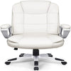 Home Office Chair, Comfortable Heavy Duty Design, Ergonomic High Back Cushion Lumbar Back Support, Computer Desk Chair, Big and Tall Chair, Adjustable Executive Leather Chair with Arms (White)