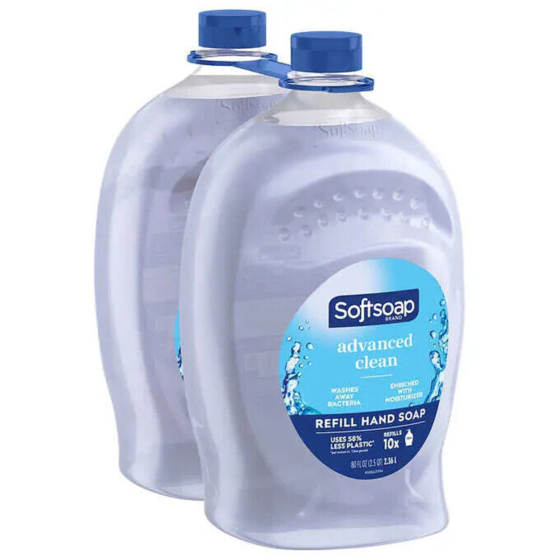 Softsoap Advanced Clean Liquid Hand Soap Refill, 80 Oz, 2 Count Total 160 FL OZ