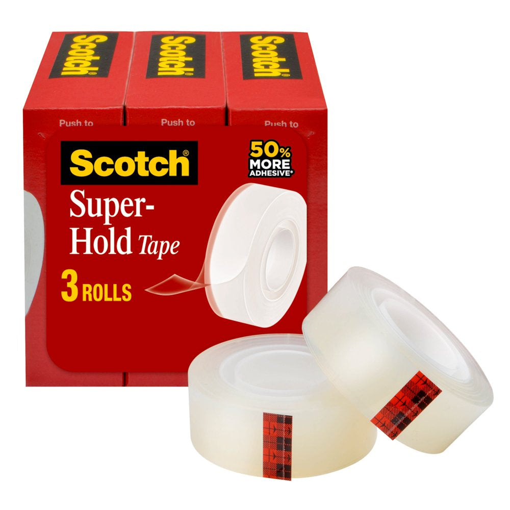 Scotch Super Hold Tape, 3/4 in X 800 in per Roll, 3 Rolls