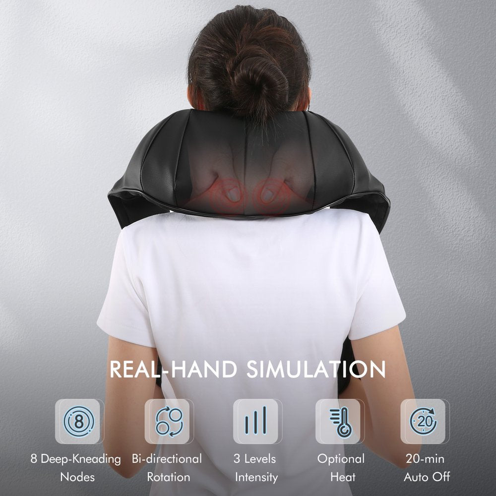 MARNUR Neck and Shoulder Massager, 3D Deep Tissue Kneading Shiatsu Massager with Heat