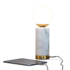 Brightech Aspen LED Table Lamp with USB Port, Marble Base, and Glass Shade