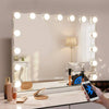 Fenchilin Large Hollywood Vanity Mirror with Lights Bluetooth Tabletop Wall Mount Metal White