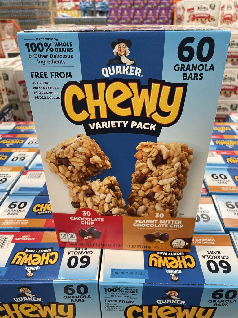 Quaker Chewy Granola Bars, Variety Pack, 0.84 Oz, 60-Count (Pack of 2)