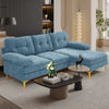 INGALIK Convertible Sectional Sofa Couch, Convertible L Shaped Couch with Reversible Chaise, Sectional Couch for Small Space Apartment, 3 Seater, Light Blue