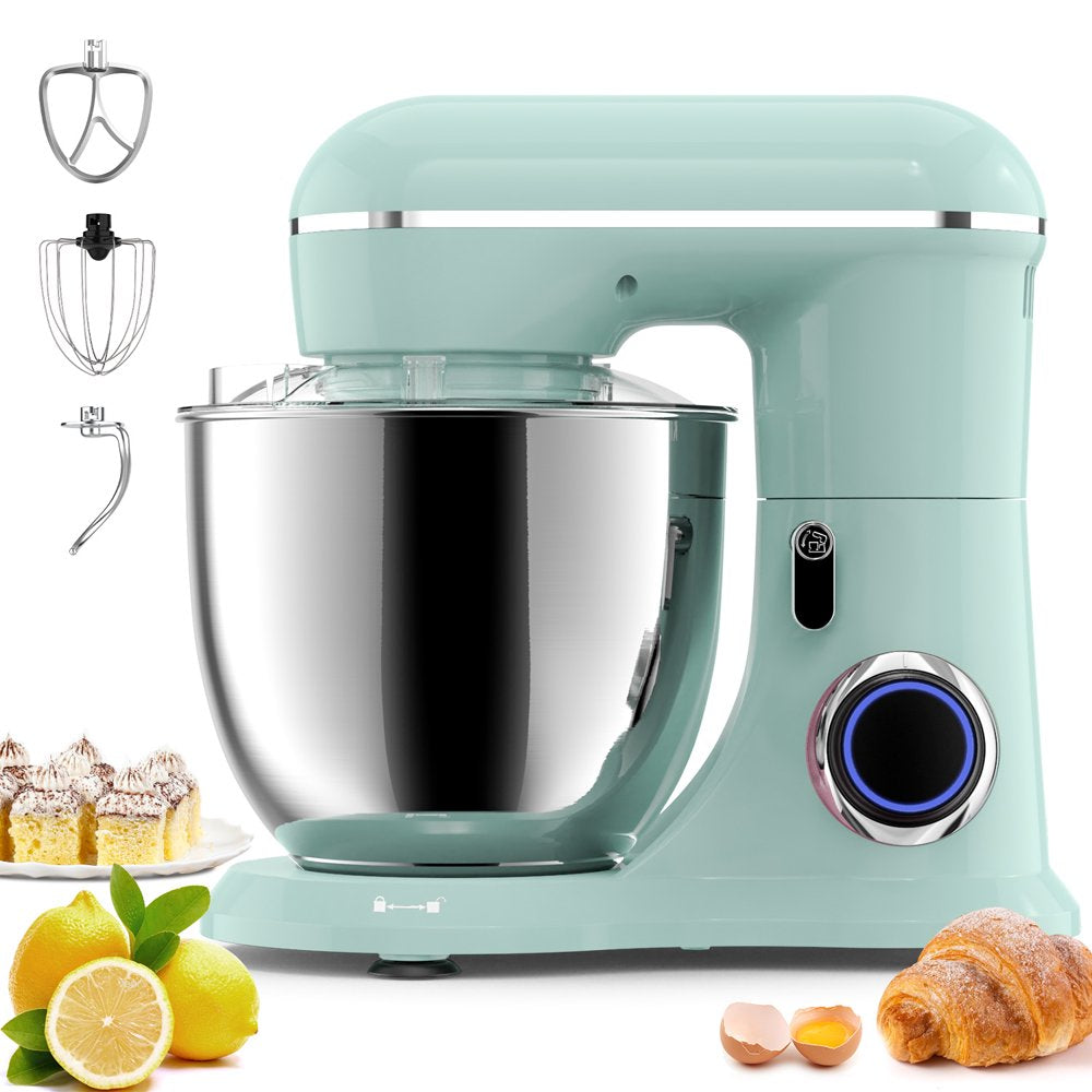 Samsaimo Stand Mixer,6.5-Qt 660W 10-Speed Tilt-Head Food Mixer, Kitchen Electric Mixer with Bowl, Dough Hook, Beater, Whisk for Most Home Cooks, (6.5QT, Agave Green）