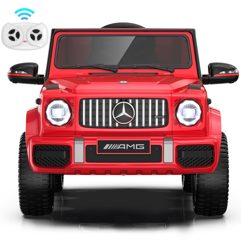 TOKTOO 24V 4WD Licensed Mercedes-Benz G63, Battery Powered Ride on Car with Remote, LED Light, Music Player-Red