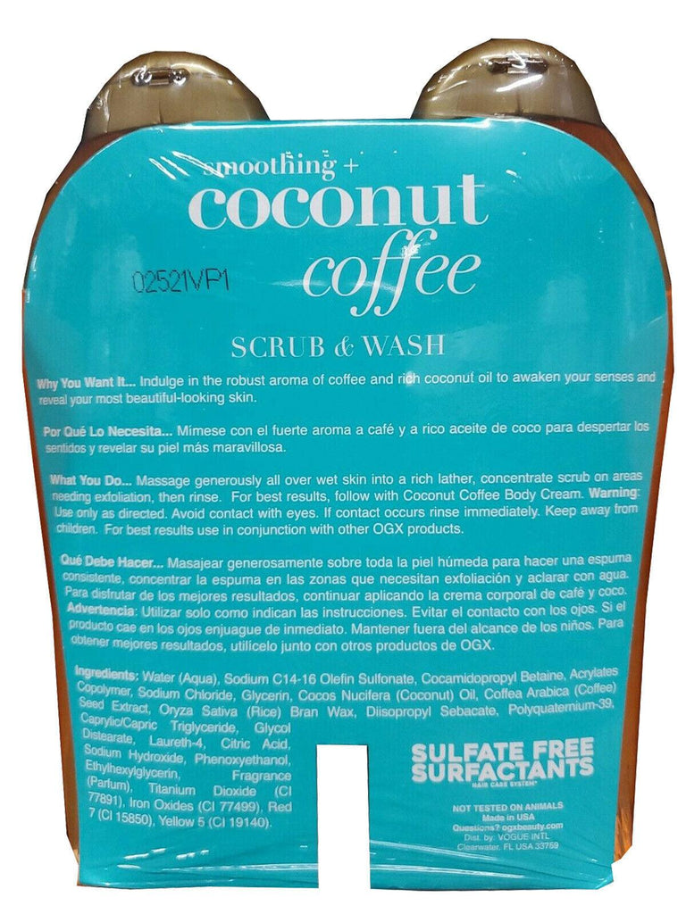 Ogx Scrub Coffee Coconut 2/19.5 OZ Scrub & Wash