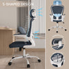 Lioncin Office Chair, High Back Ergonomic Desk Chair, Breathable Mesh Desk Chair with Adjustable Lumbar Support and Headrest, Swivel Task Chair with Flip-Up Armrests,Dark Gray