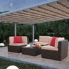 Lacoo 4 Pc Outdoor Patio Sectional Set , Brown Wicker with Cushion