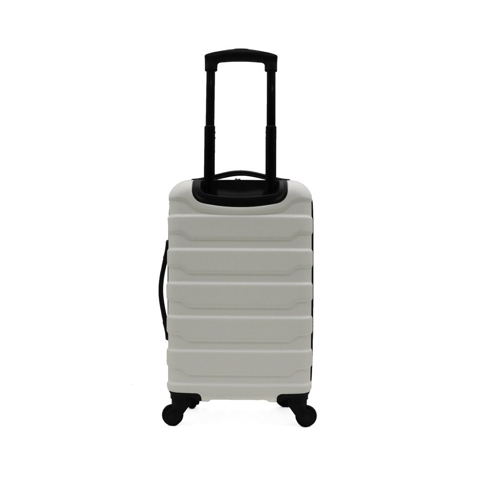 Protege 1 Piece 20" Hardside Carry-On ABS Luggage with 2 Packing Cubes; White