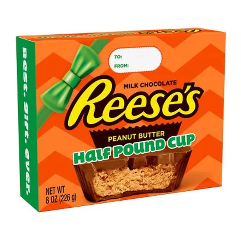 REESE'S Milk Chocolate Peanut Butter Half-Pound Cups, Christmas Candy Pack (24 Oz., 3 Ct.)