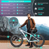 Gocio 26" 4.0 Fat Tire Electric Bike for Adults, 500W Adults E Bike, 48V 13Ah Removable Li-Ion Battery, LCD Meter, Professional 7-Speed, Electric Mountain Bicycle Beach Bike Snow Bike Ebike for Men