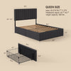 Lofka Queen Bed Frame with Drawers and Adjustable Headboard 880Lbs No Box Spring Dark Gray