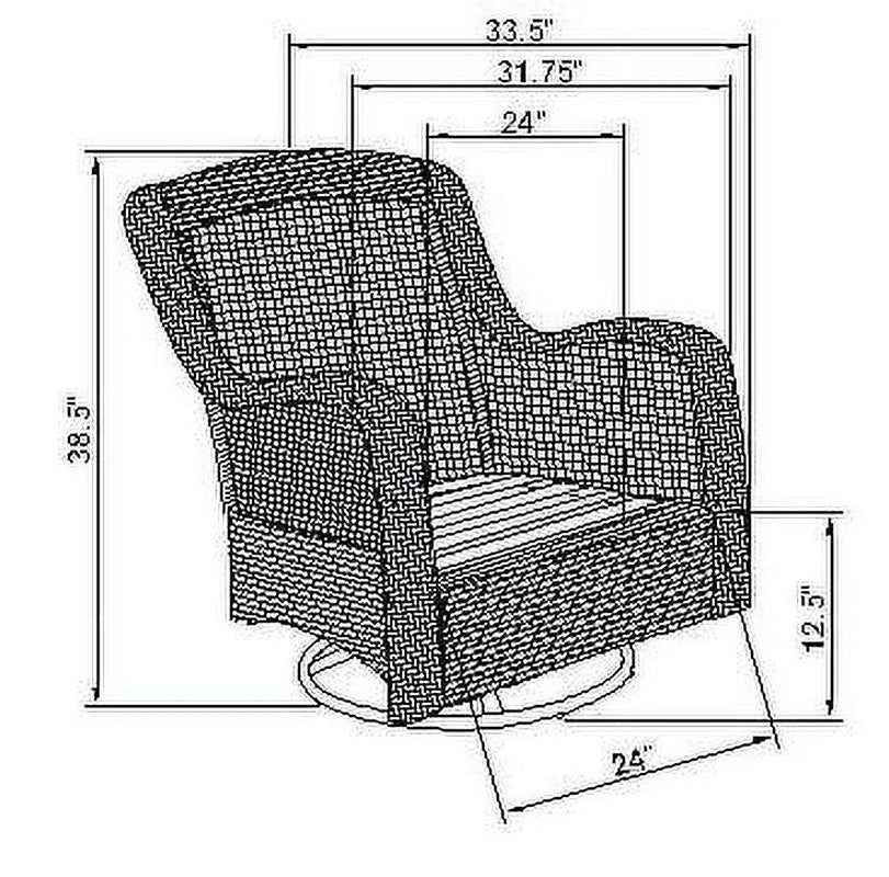 Better Homes & Gardens Ravenbrooke 4-Piece Outdoor Wicker Swivel Chair Conversation Set, Green