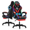 Hoffree Gaming Chair with Bluetooth Speakers Office Chair with Footrest and LED Lights Ergonomic Gaming Chairs High Back with Lumbar Support and Headrest Adjustable Swivel for Home Office 300Lb