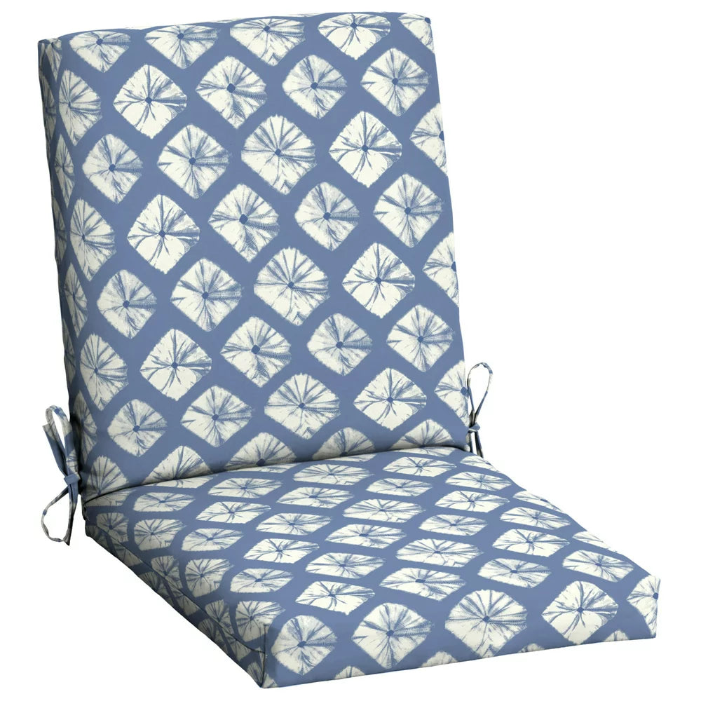 Mainstays 43" X 20" Blue Sand Dollar Rectangle Outdoor Patio Chair Cushion, 1 Piece