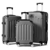 Zimtown Hardside Lightweight Spinner Dark Gray 3 Piece Luggage Set with TSA Lock