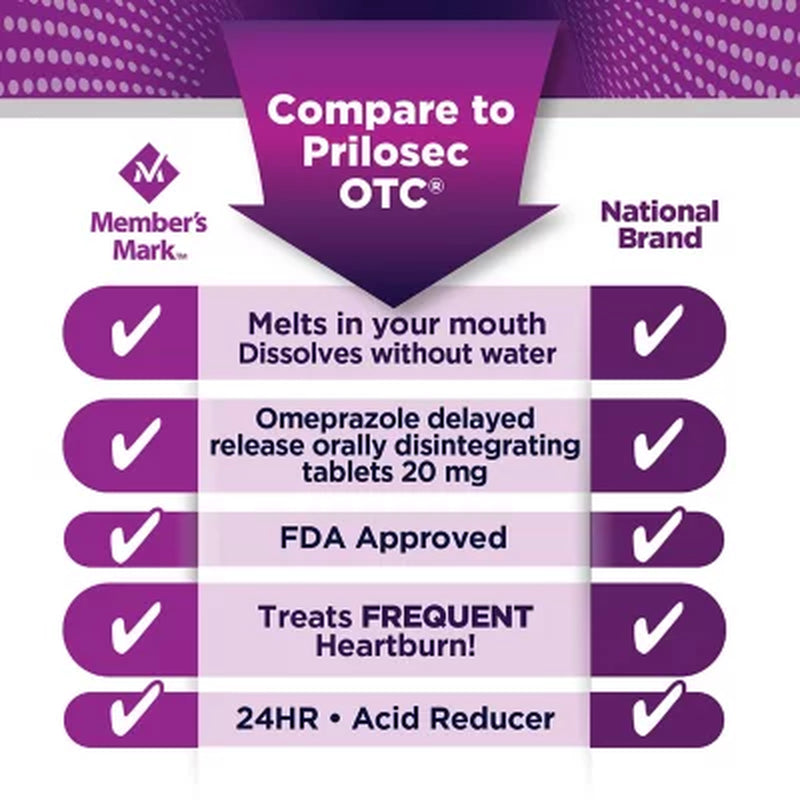 Member'S Mark Omeprazole Orally Disintegrating Tablets, 20 Mg. (42 Ct.)