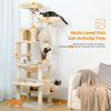 PAWZ Road 73" Cat Tree for Large Cats Multi Level Tall Cat Tower Condo with 7 Scratching Posts,Beige