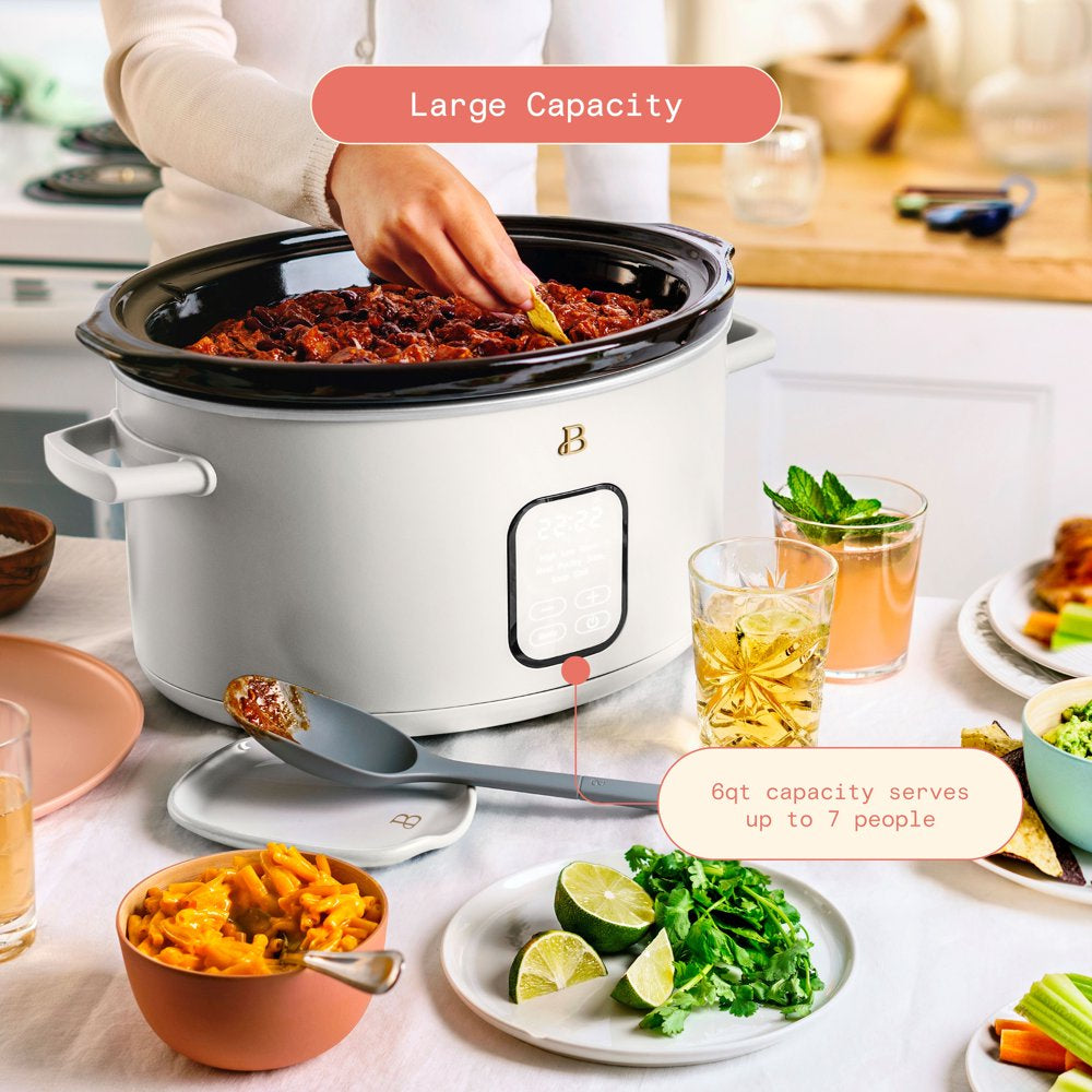 Beautiful 6 Quart Programmable Slow Cooker, White Icing by Drew Barrymore