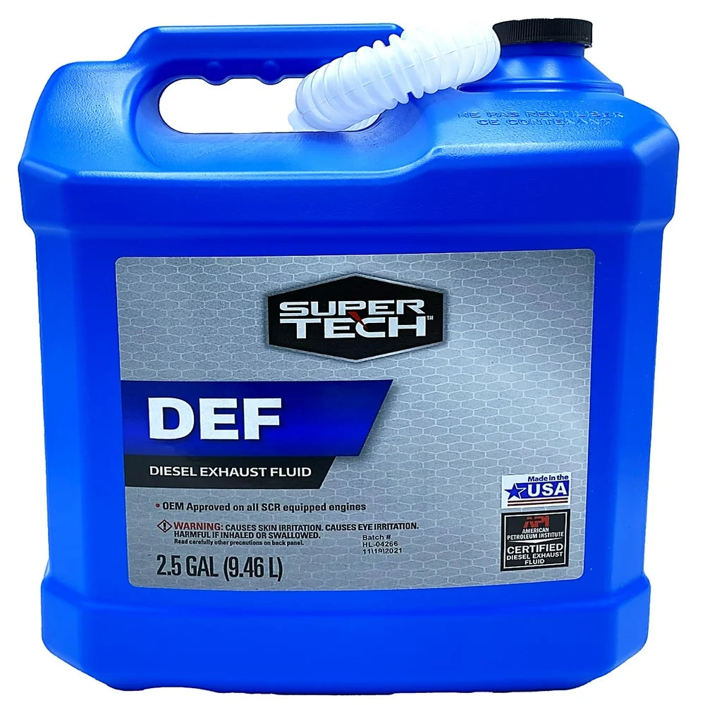 Supertech Diesel Exhaust Fluid, 2.5 Gallon Bottle, 25 Lb, 9 in H, 1 Count