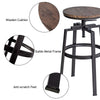 Homy Casa Adjustable Bar Stools Set of 2, Vintage Swivel Counter Barstool Wood Metal Design Pub Chairs Industrial Backless