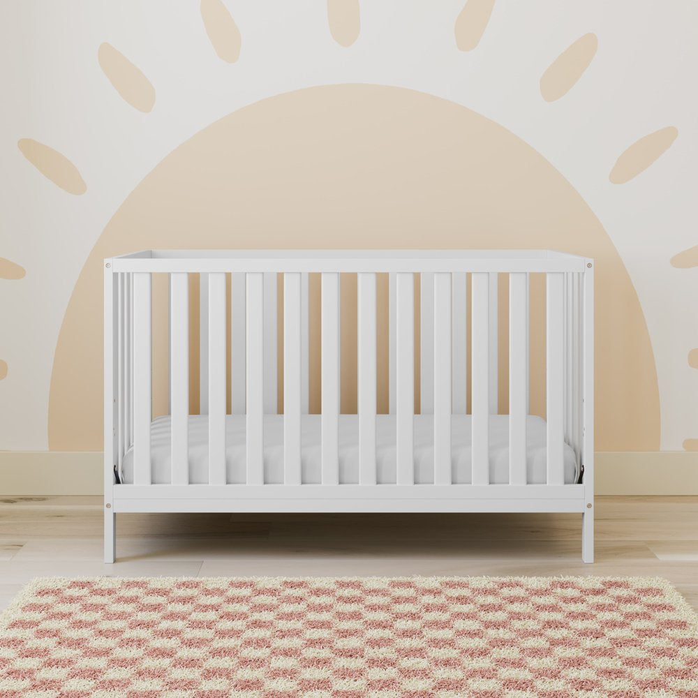 Storkcraft Sunset 4 in 1 Convertible Baby Crib, White