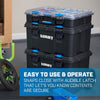 HART Stack System, Mobile Toolbox for Storage and Organization, 3 Piece Resin Plastic Modular Toolbox System