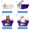 Petfamily Extra Large Cat Litter Box, Color Purple, Jumbo Hooded, 21.60 X 17.80 X 17.30 In